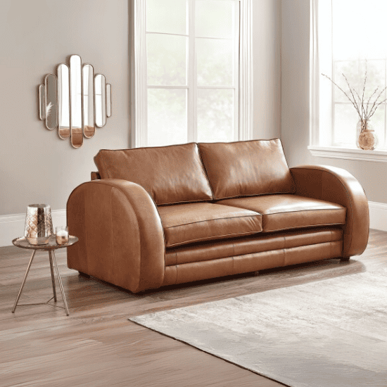 Art Deco Leather Sofa Bed