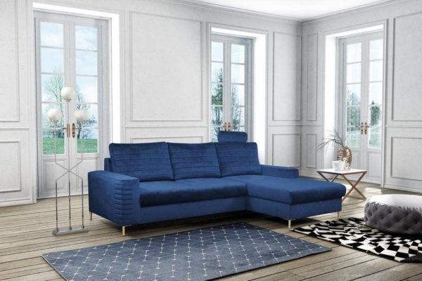 Blue color sofa bed in Dubai's home
