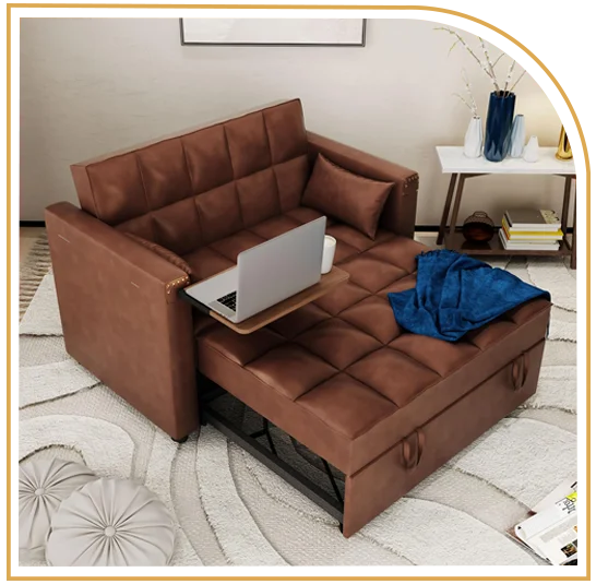 brown leather sofa bed in Dubai