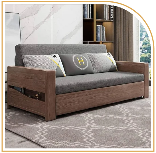convertible wood frame sofa bed