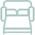 comfortable sofa bed icon