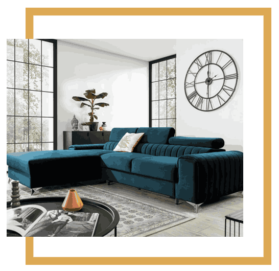 velvet fabric upholstered corner sofa bed