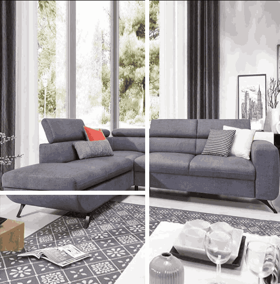 Grey color Corner sofa in dubai home