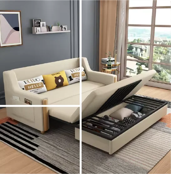wooden sofa cum bed