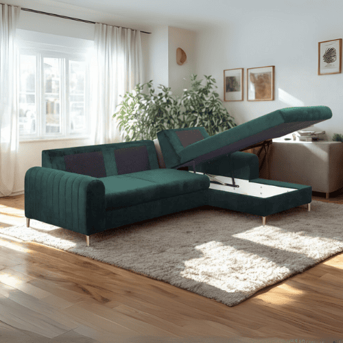 Monaco Corner Sofa Bed with Storage